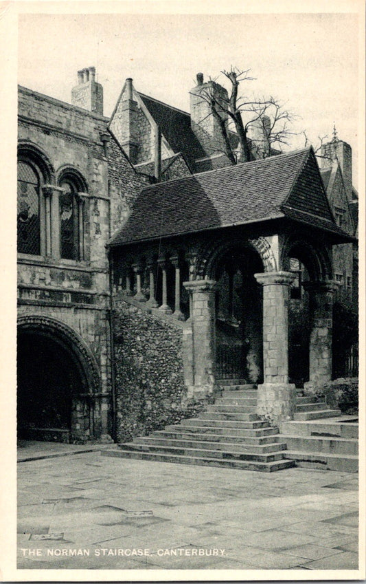 Vintage Postcard The Norman Staircase Canterbury England Eng