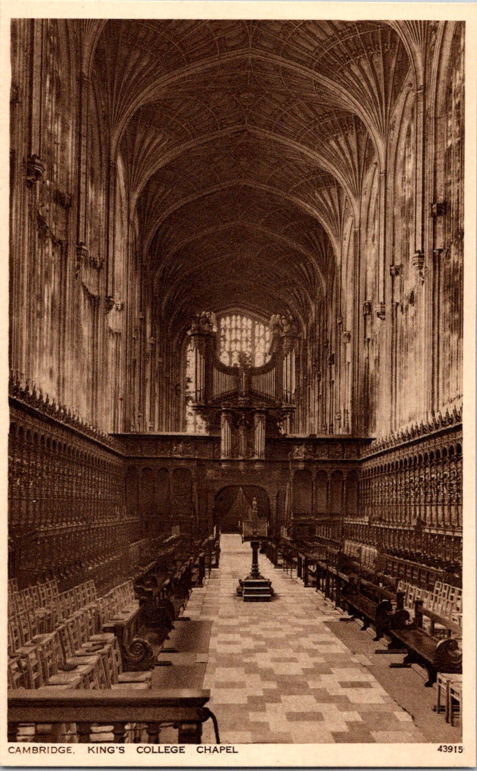 Vintage Postcard Cambridge King's College Chapel England United Kingdom Unposted