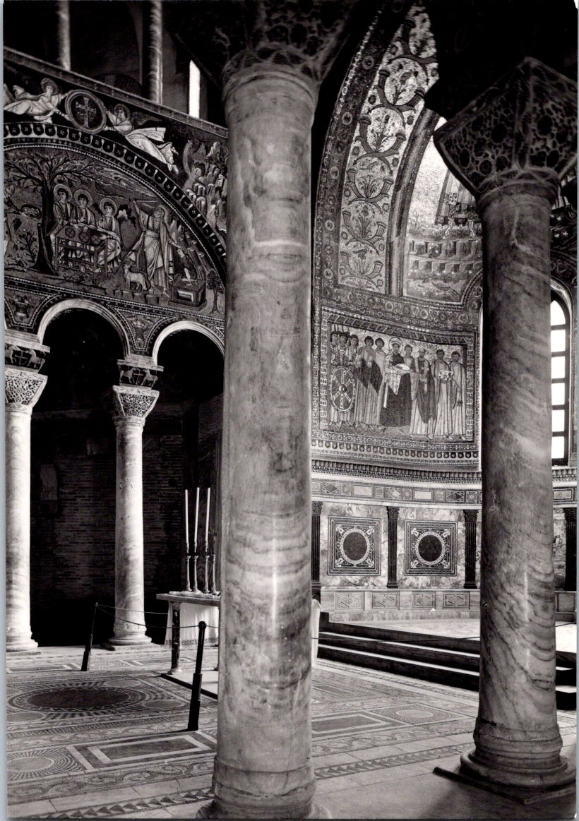 Vintage Postcard Basilica Di San Vitale Particular Of The Presbitery Italy