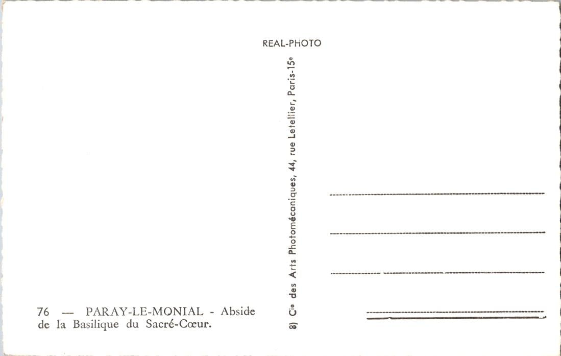Vintage Postcard Apse Of Basilica of Sacré Cœur Paray Le Monial France Unposted