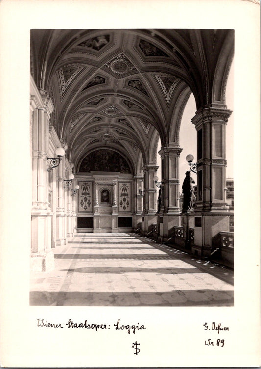 Vintage Postcard Vienna State Opera Loggia Austria Unposted