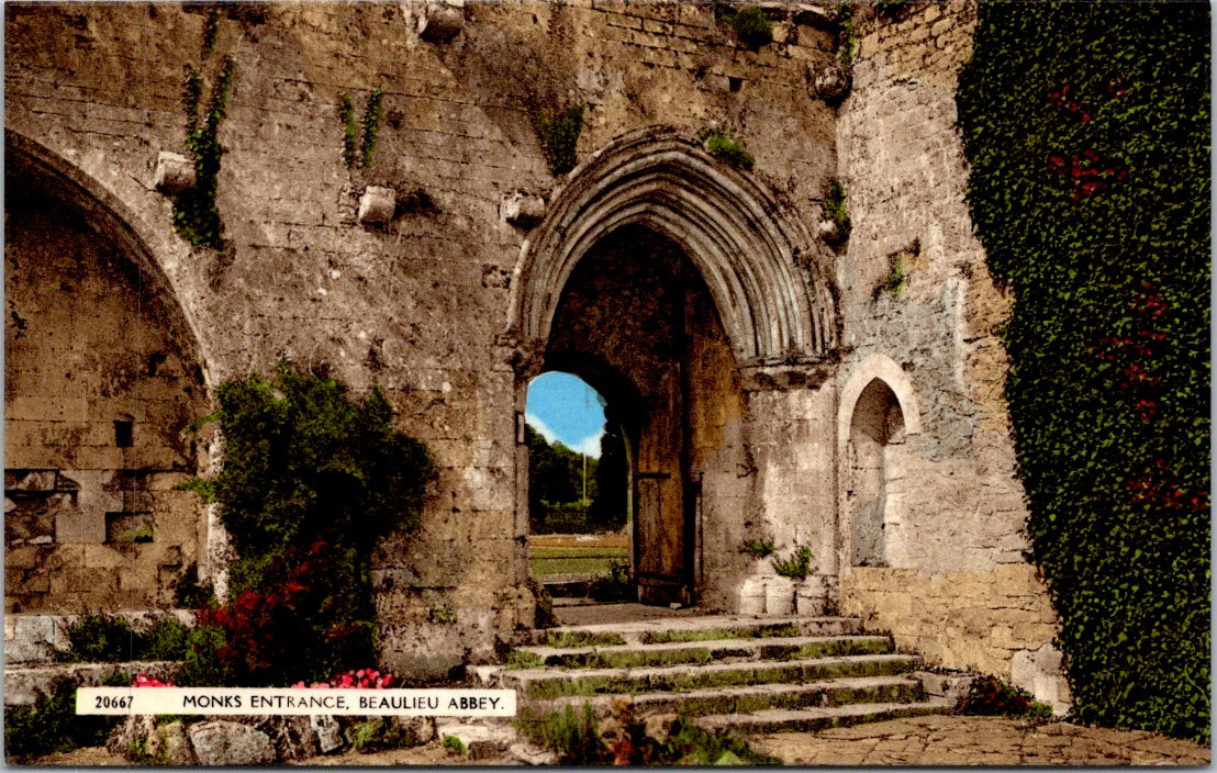 Vintage Postcard Monks Entrance Beaulieu Abbey Church England Unposted