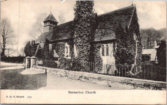 Vintage Postcard Bermerton Church By Stuart United Kingdom Unposted