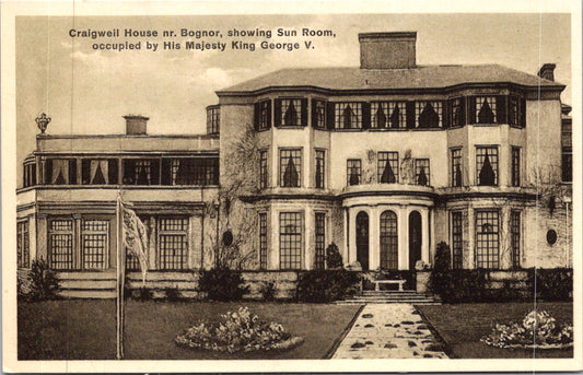 Vintage Postcard Craigweil House Sun Room Of King George V Bognor Regis England