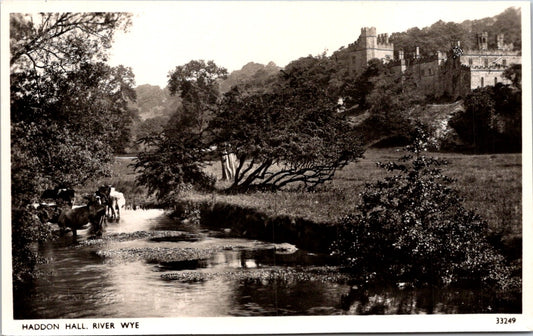 Vintage Postcard Haddon Hall River Wye England United Kingdom Unposted