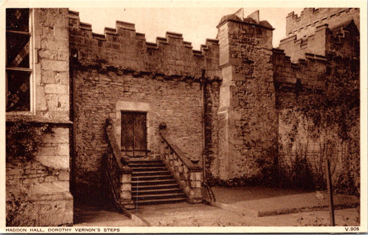 Vintage Postcard Dorothy Vernon's Steps Haddon Hall United Kingdom Unposted