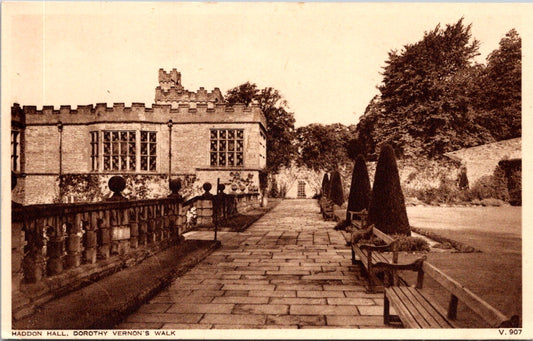 Vintage Postcard Dorothy Vernon's Walk Haddon Hall United Kingdom Unposted