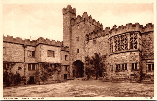 Vintage Postcard Haddon Hall Upper Courtyard United Kingdom Unposted