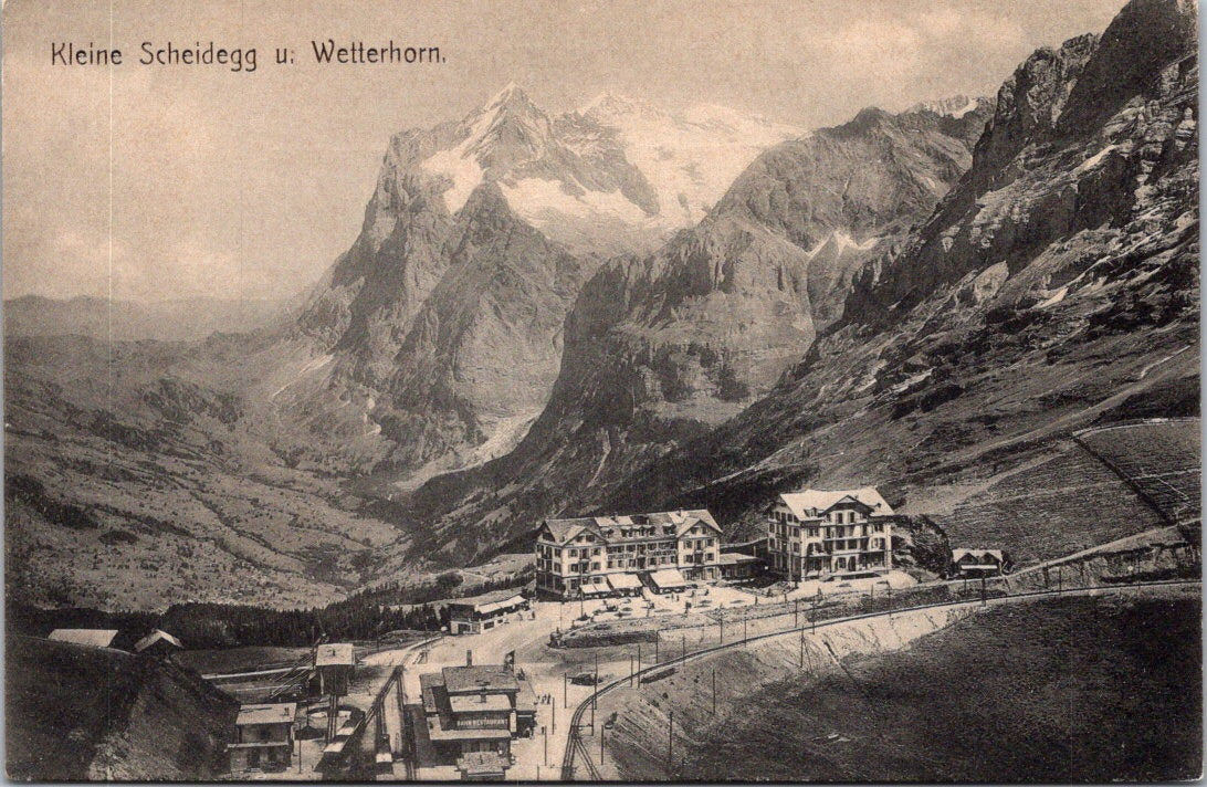 Vintage Postcard The Wetterhorn From Kleine Scheidegg Switzerland Unposted