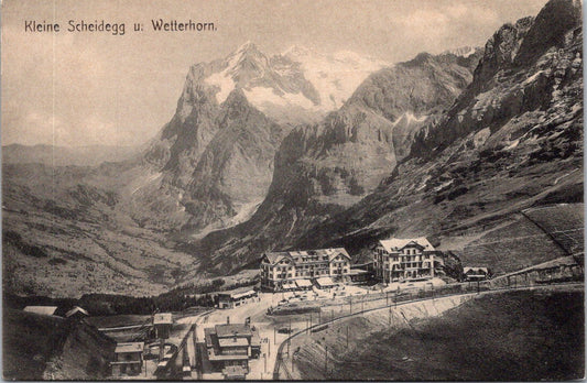 Vintage Postcard The Wetterhorn From Kleine Scheidegg Switzerland Unposted