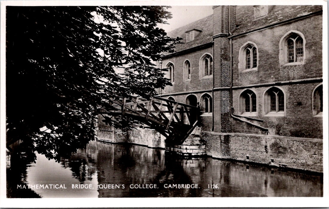 Vintage Postcard The Mathematical Bridge Queen's College Cambridge Unposted