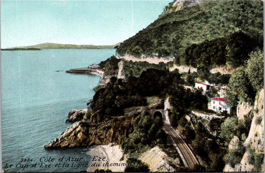 Vintage Postcard Eze Cap Railway French Riviera La Turbie France Unposted