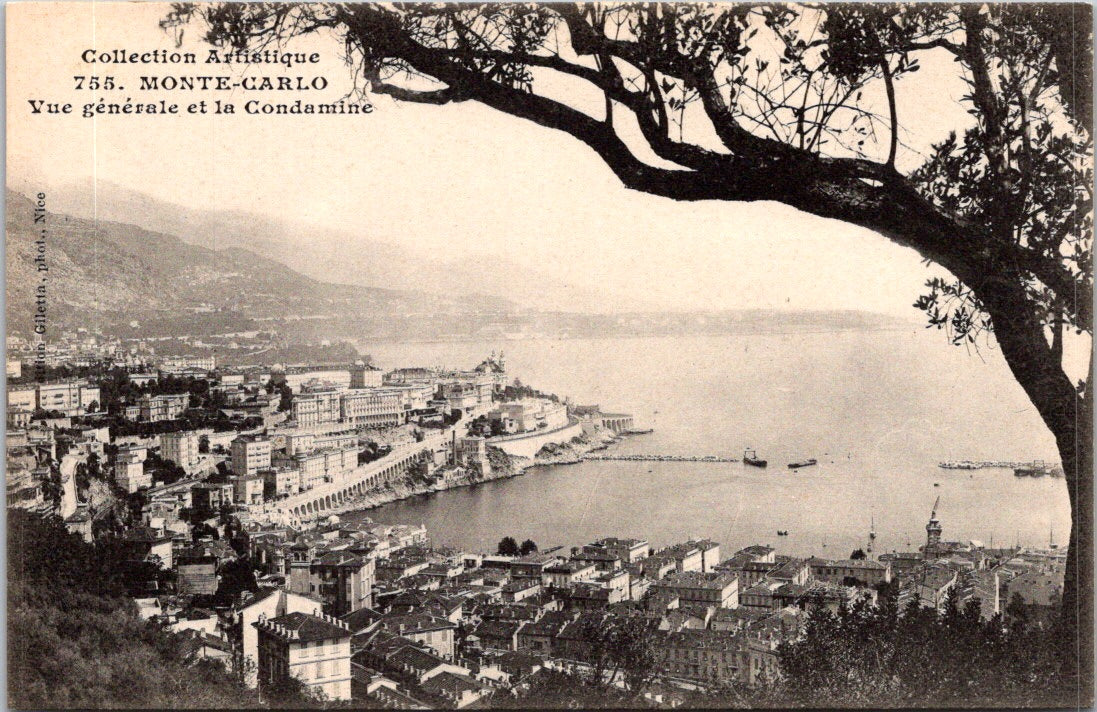 Vintage Postcard Monte Carlo General View And The Condamine Monaco Unposted