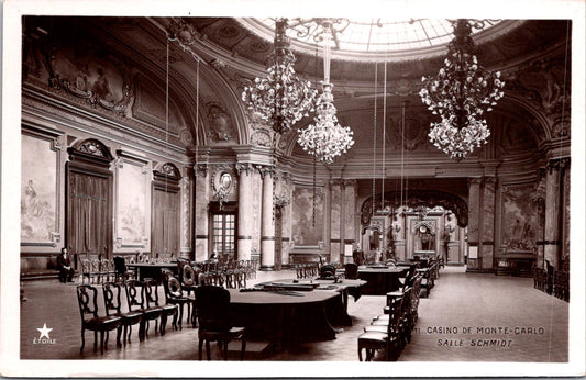 Vintage Postcard Monte Carlo Casino Salle Schmidt Monaco Unposted