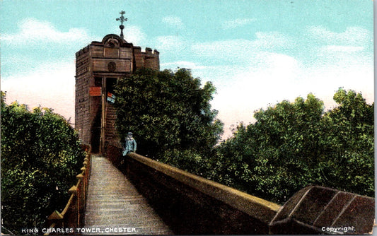 Vintage Postcard King Charles Tower Chester England United Kingdom Unposted