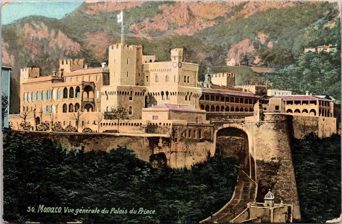 Vintage Postcard General View Of Prince Palace Monaco Unposted