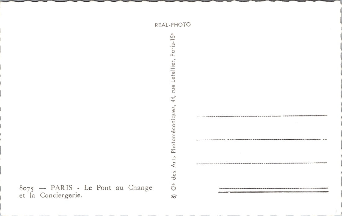 Postcard Vintage View Of Conciergerie And Pont Au Change France Unposted