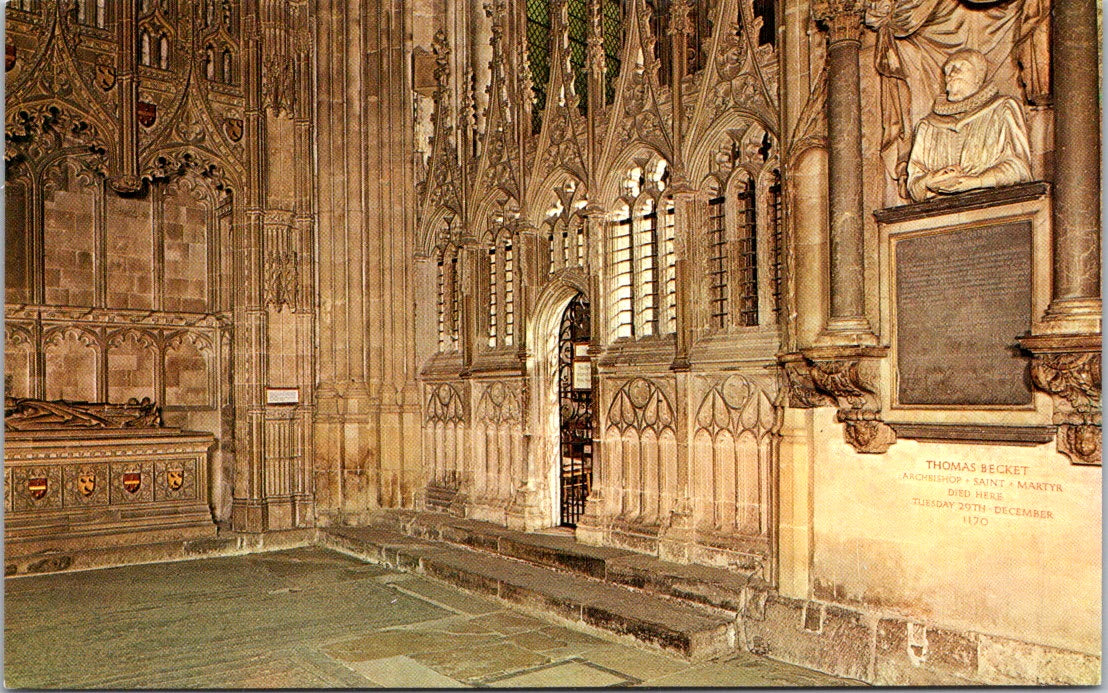 Postcard Vintage The Martyrdom Canterbury Cathedral England Unposted