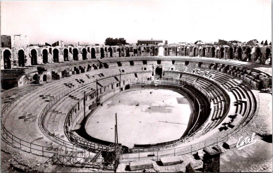 Postcard Vintage Inside View Of Arles The Arenas Estel Nimes Unposted