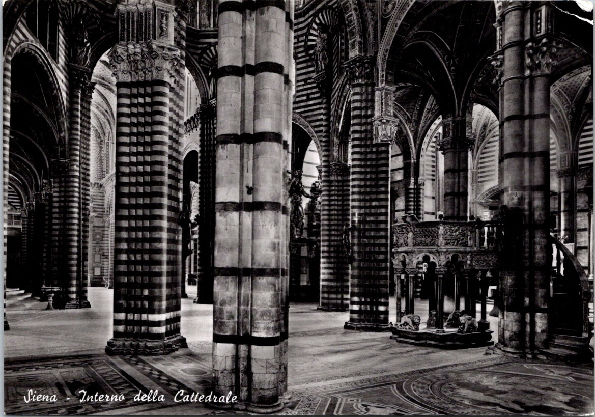 Vintage Postcard The Interior Of The Cathedral Siena Italy Unposted