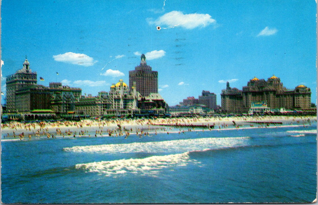 Vintage Postcard Skyline of Atlantic City New Jersey Posted 1955 US Two Cents