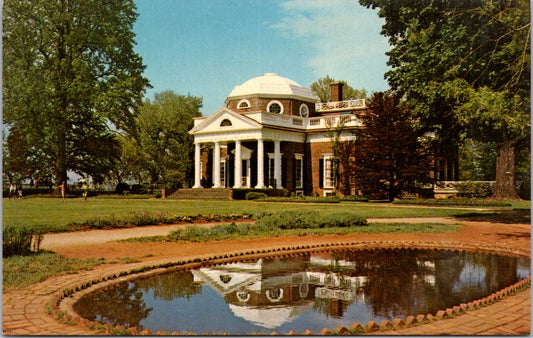 Vintage Postcard Monticello Near Charlottesville Virginia Thomas Jefferson Home