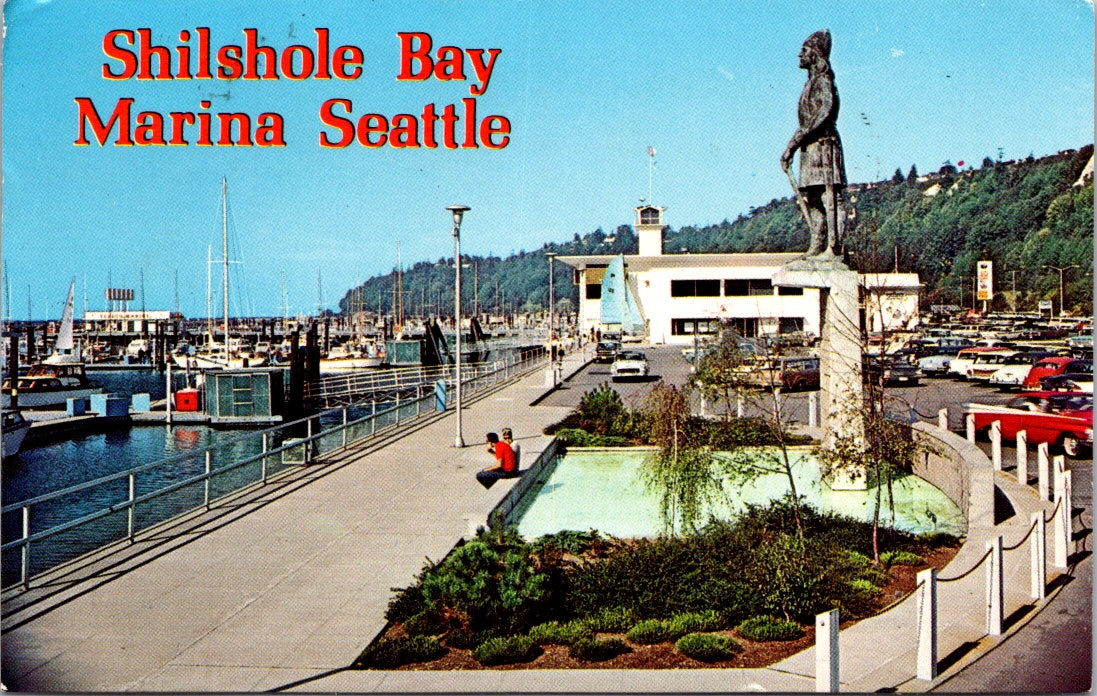 Vintage Postcard Shilshole Bay Marina Seattle Washington Posted 1968 US 6 Cents