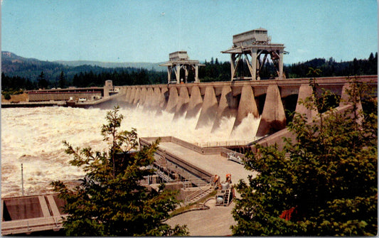 Vintage Postcard Boneville Lock And Dam Oregon And Washington Unposted