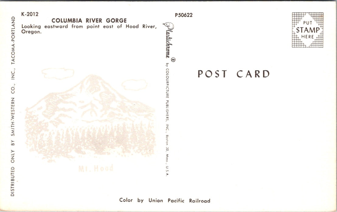 Vintage Postcard Columbia River Gorge National Scenic Area Oregon Unposted