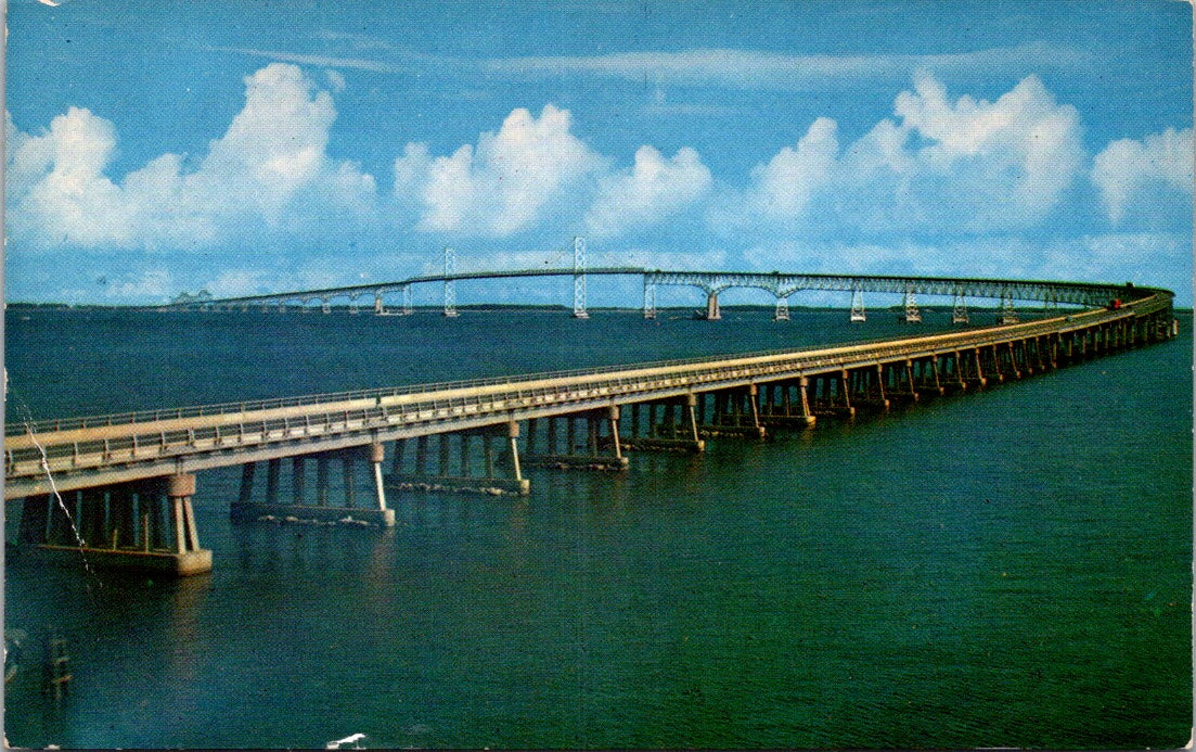 Vintage Postcard Chesapeake Bay BridgeMaryland United States Posted 1956