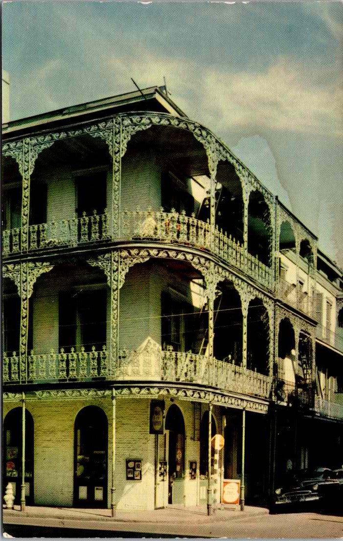 Vintage Postcard Lace Balconies Old Building Built 1800 By Jean Lebranche