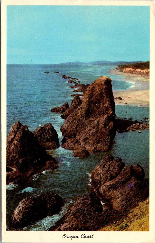 Vintage Postcard Oregon Coast Looking North From Seal Rocks Unposted