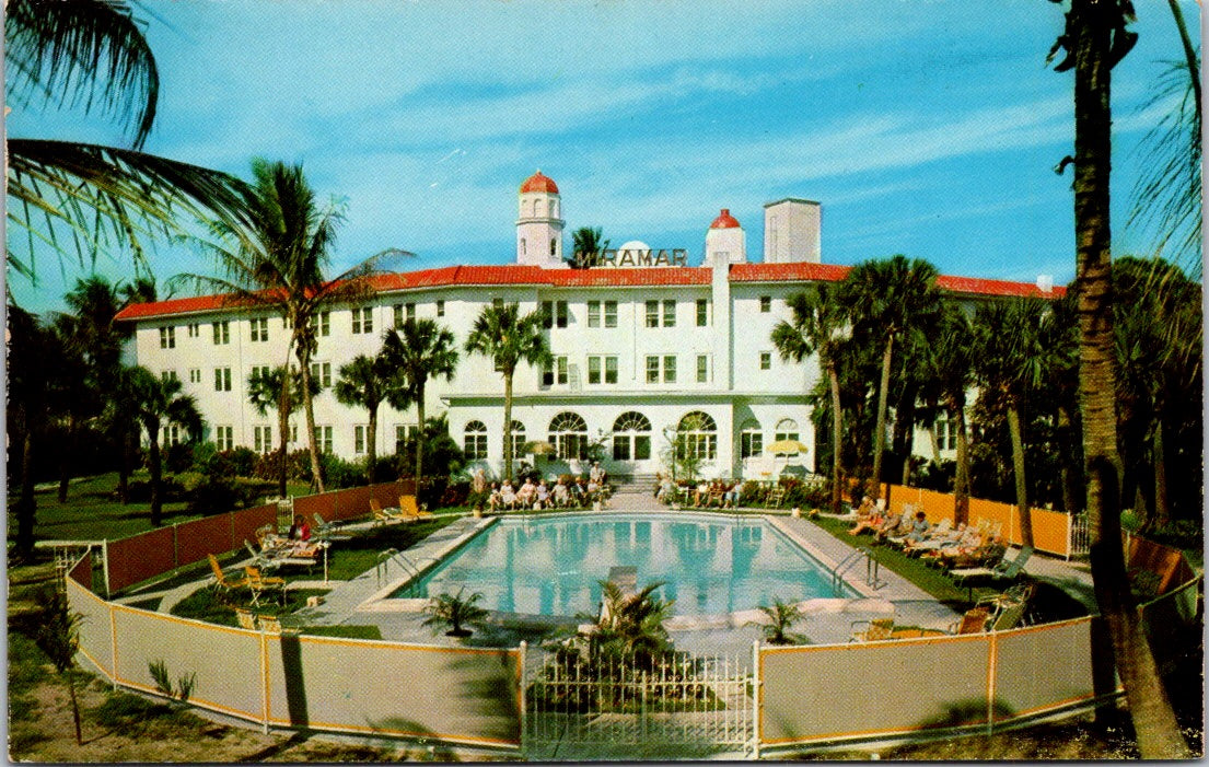 Vintage Postcard Miramar Inn Washington Road West Palm Beach Florida Unposted