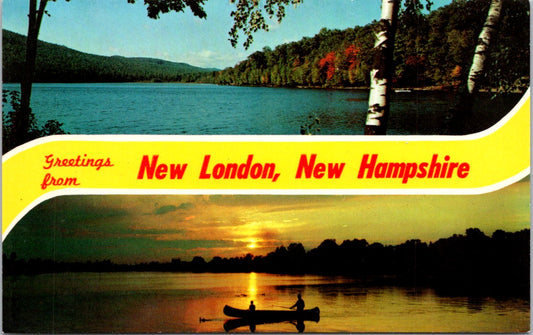 Vintage Postcard Greetings From New London New Hampshire Unposted