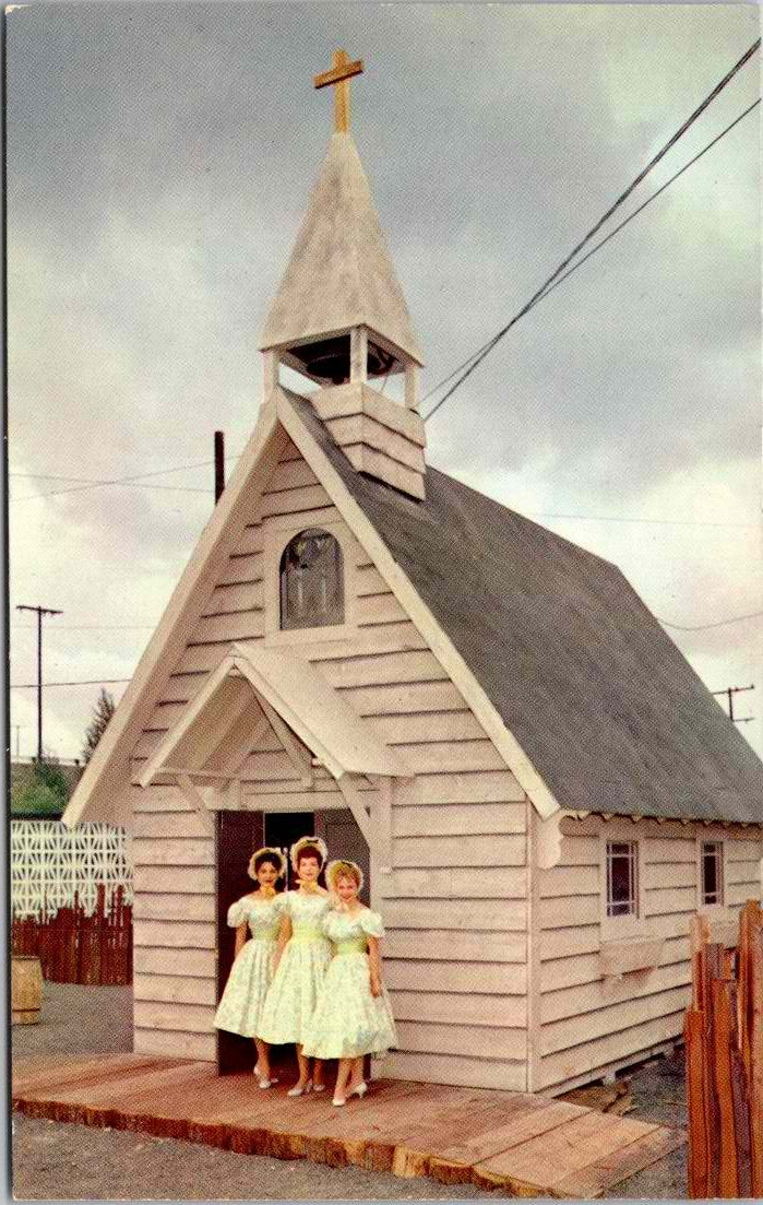 Vintage Postcard Oregon Centennial Exposition The Church At The Frontier Village