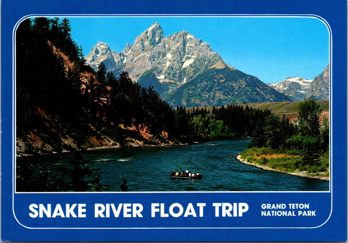 Vintage Postcard Snake River Float Trip Grand Teton National Park Wyoming