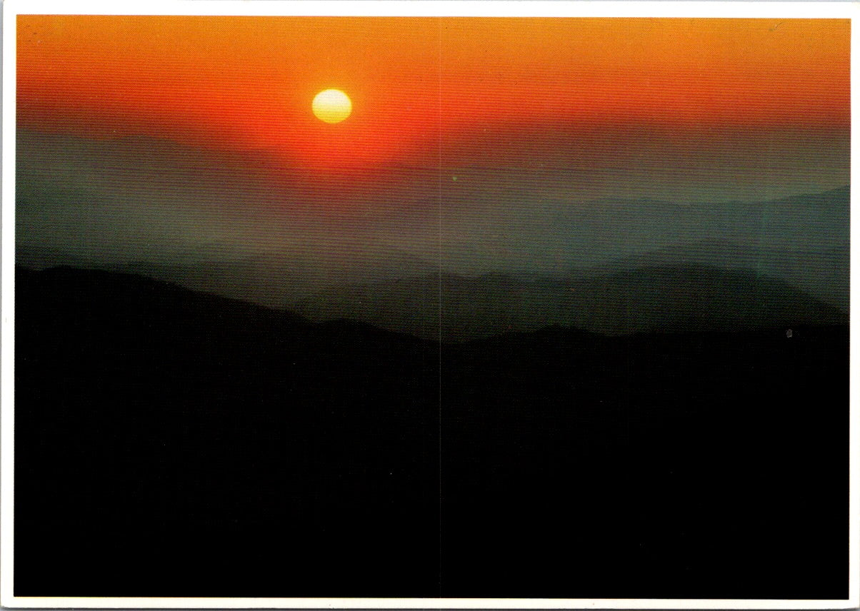 Vintage Postcard Low Hanging Mists Mountain Scenes Blue Ridge Parkway Virginia