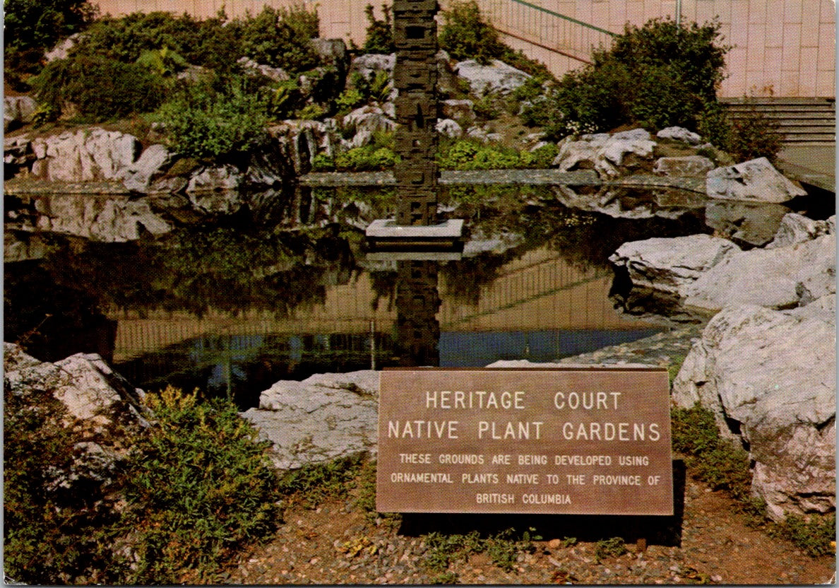 Vintage Postcard Native Plant Garden Heritage Court Victoria British Columbia