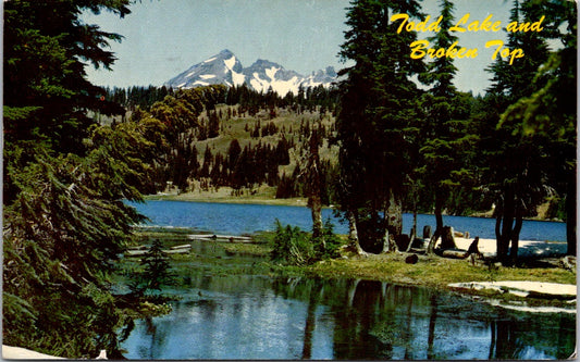 Vintage Postcard Broken Top Mountain From The Shores of Todd Lake Oregon Posted