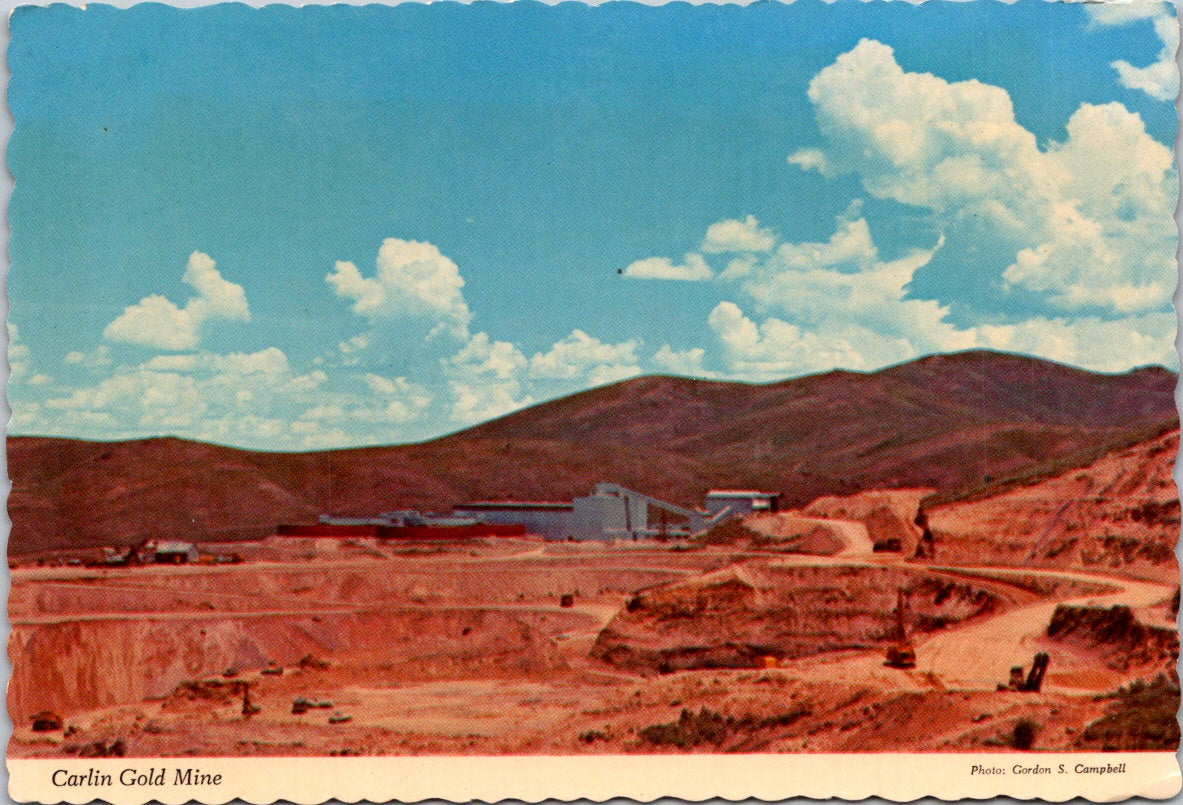 Vintage Postcard Carlin Gold Mines Area North Of Carlin Nevada Unposted