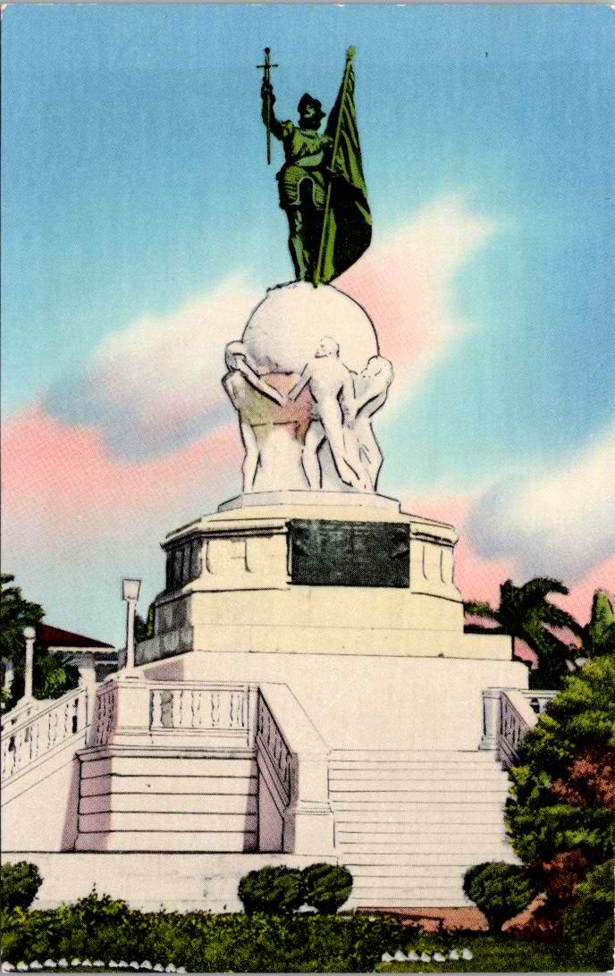 Vintage Postcard Vasco Nunez De Balboa Statue Panama City Unposted