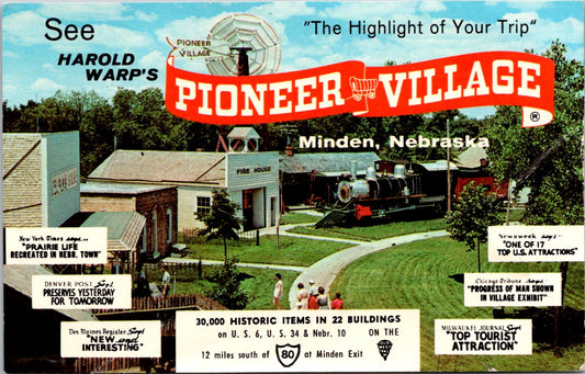 Vintage Postcard Pioneer Village Minden Nebraska United States Unposted