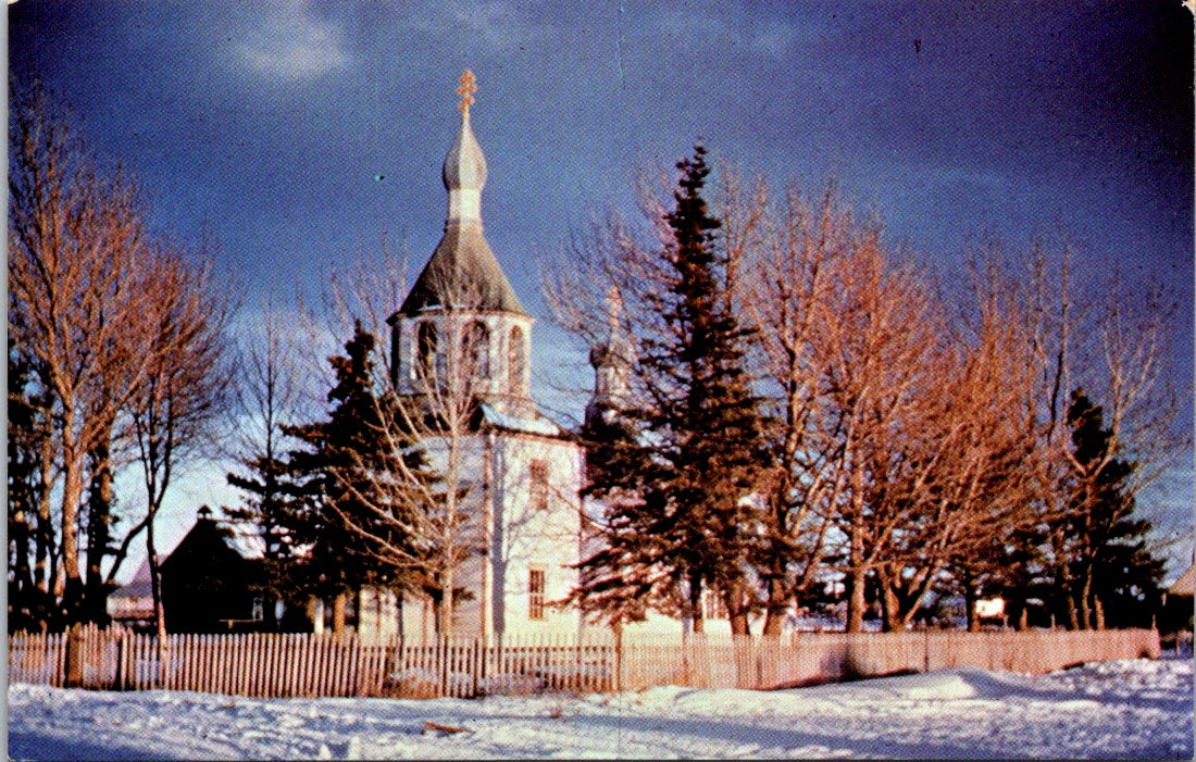 Vintage Postcard Russian Orthodox Church Founded 1846 Kenai Alaska Unposted