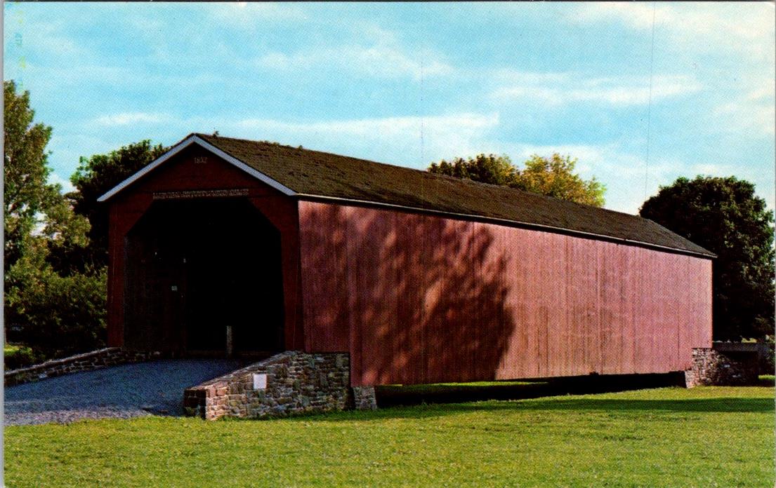 Vintage Postcard South Perkasie Covered Bridge Bucks County Pennsylvania