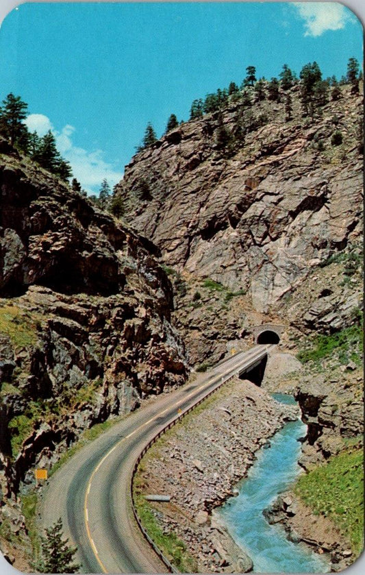 Vintage Postcard Tunnel On Highway Clear Creek Canyon Colorado Posted