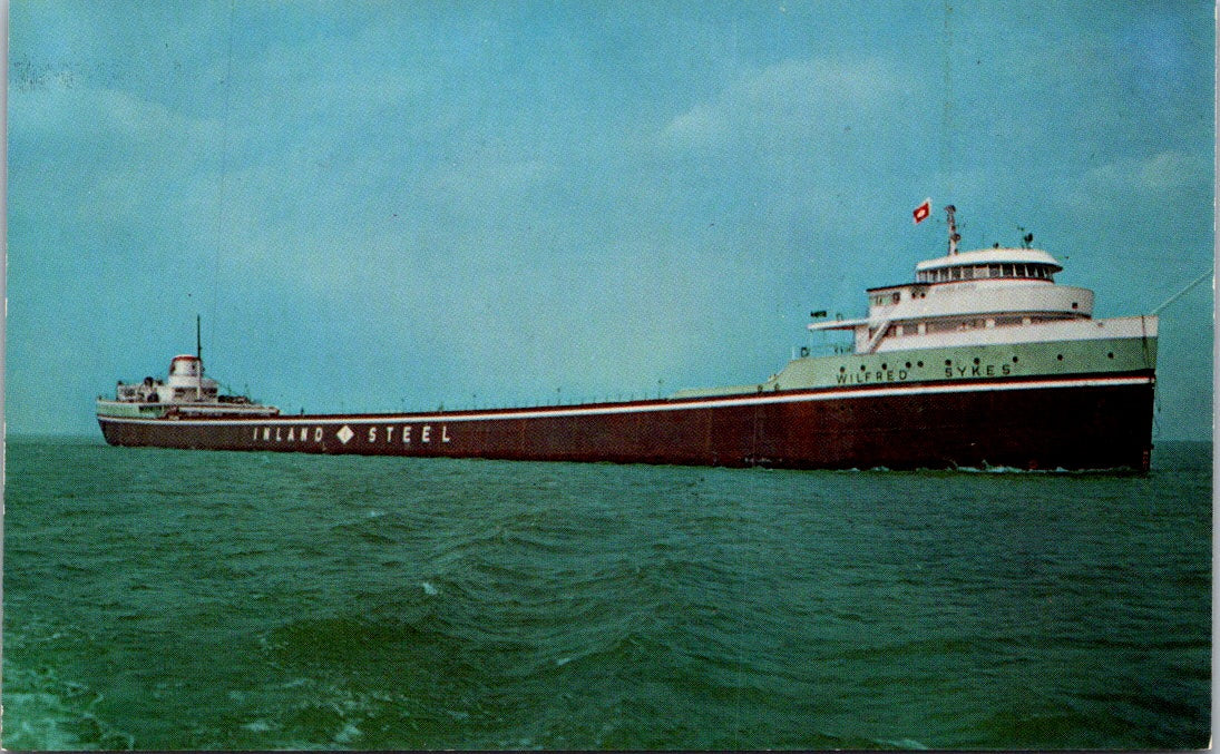 Vintage Postcard The SS Wilfred Sykes Launched 1949 By Inland Steel Unposted