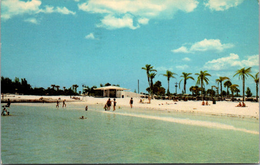 Vintage Postcard Coquina Beach Gulf Mexico Manatee County Florida Posted 1968