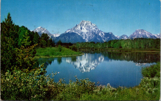 Vintage Postcard Teton Mountains Jackson Hole Wyoming Posted 1960