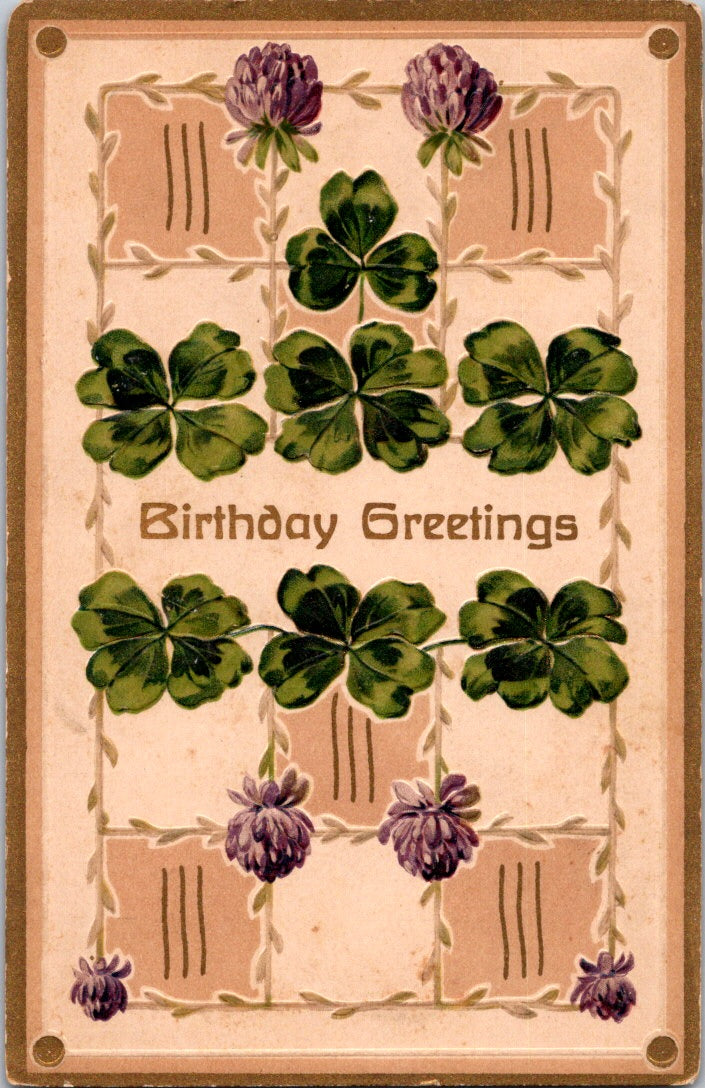 Vintage Postcard Birthday Greetings Posted 1910 US Postage One Cent