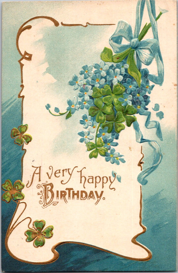 Vintage Postcard A Very Happy Birthday Posted 1907 US Postage One Cent